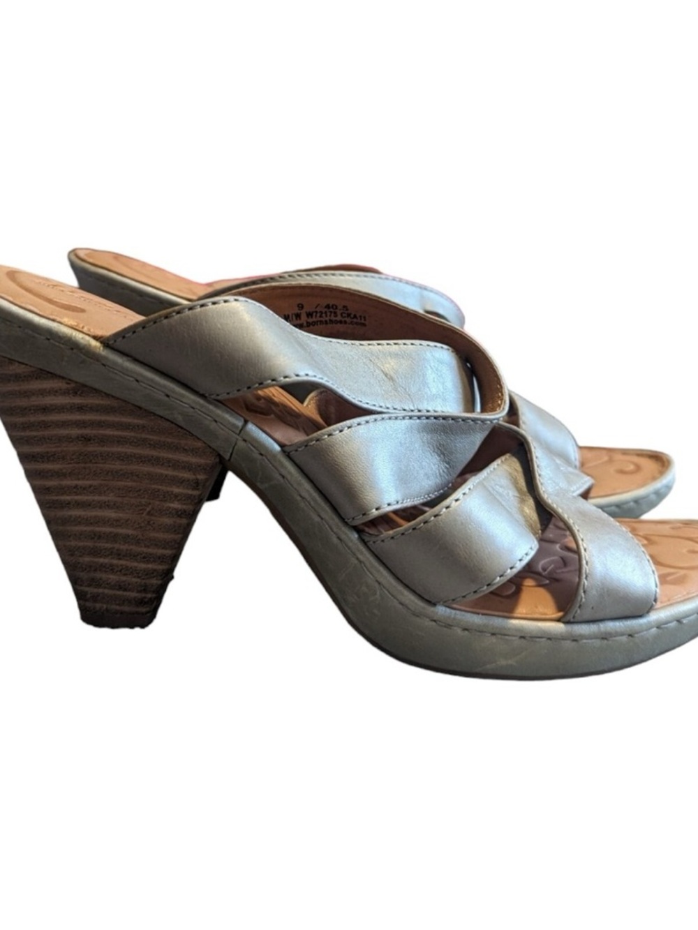 Børn Platino Mint Green Metallic Leather Platform Mules Cone Heel summer wedding